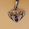 sterling silver and amber ,with a Baltic amber Vintage Pendant #147