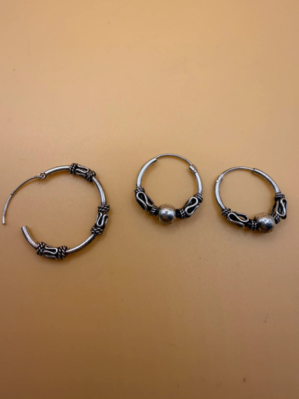 3 pics sterling silver earrings #114