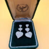 Vintage shalimar New Zealand triple heart sterling silver drop earrings