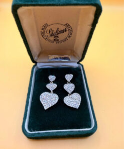 Vintage shalimar New Zealand triple heart sterling silver drop earrings