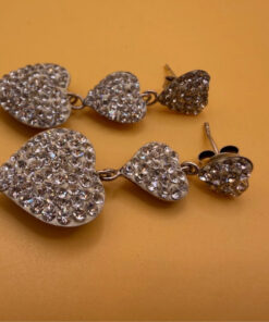 Vintage shalimar New Zealand triple heart sterling silver drop earrings