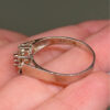 Silver ring with lab-created ruby, size P#4