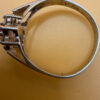 Silver ring with lab-created ruby, size P#4