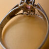 Silver ring with lab-created ruby, size P#4