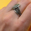Vintage Soviet Ukraine 90s Sterling silver ring size Q#4