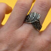 Vintage Soviet Ukraine 90s Sterling silver ring size Q#4