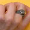 Vintage Soviet Ukraine 90s Sterling silver ring size Q#4