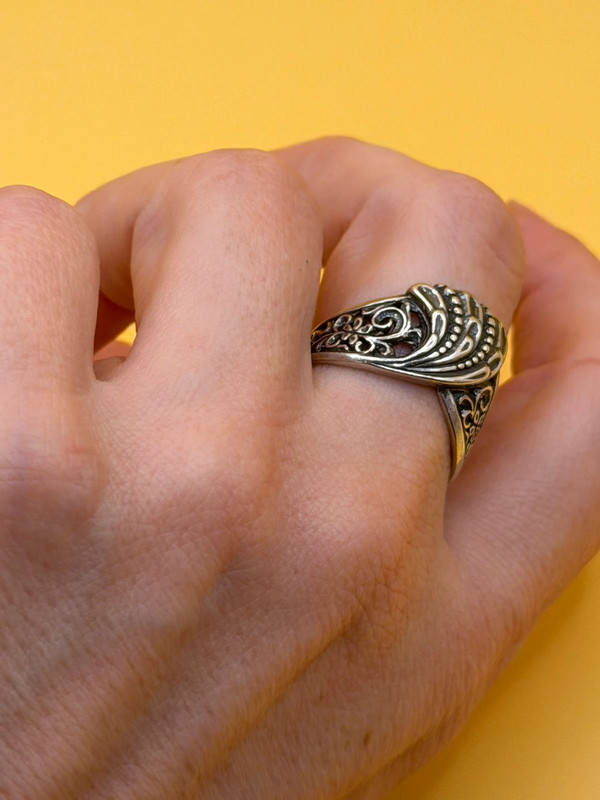 Vintage Soviet Ukraine 90s Sterling silver ring size Q#4