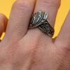 Vintage Soviet Ukraine 90s Sterling silver ring size Q#4