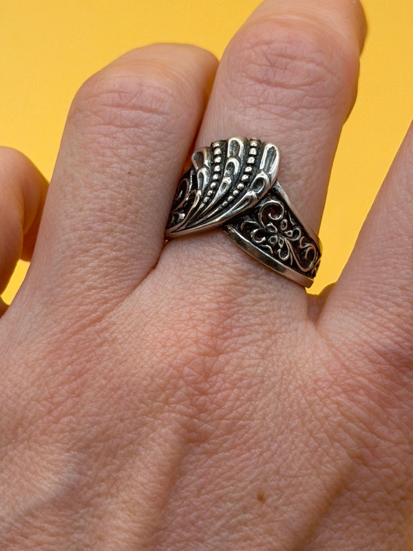 Vintage Soviet Ukraine 90s Sterling silver ring size Q#4