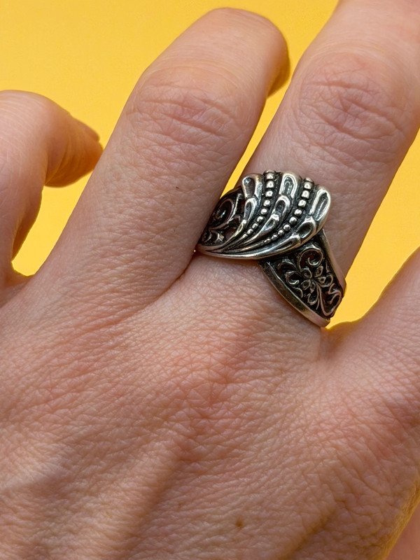 Vintage Soviet Ukraine 90s Sterling silver ring size Q#4