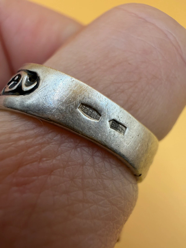 Vintage Soviet Ukraine 90s Sterling silver ring size Q#4