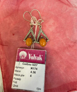 New Amber sterling silver earrings 4.36gr