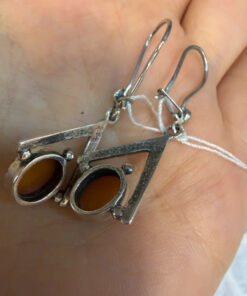 New Amber sterling silver earrings 4.36gr