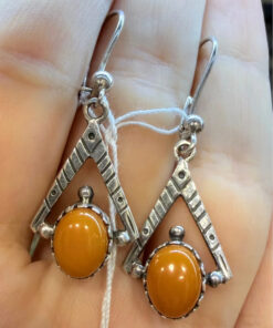 New Amber sterling silver earrings 4.36gr