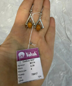 New Amber sterling silver earrings 4.36gr