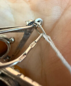 New Amber sterling silver earrings 4.36gr