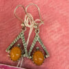 New Amber sterling silver earrings 4.36gr