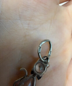 Cat pendant sparkling CZ sterling silver#114