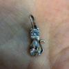 Cat pendant sparkling CZ sterling silver#114