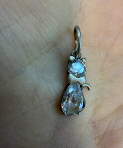 Cat pendant sparkling CZ sterling silver