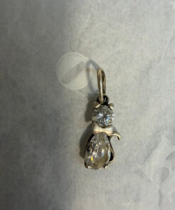 Cat pendant sparkling CZ sterling silver