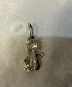 Cat pendant sparkling CZ sterling silver
