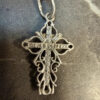 Vintage Orthodox sterling silver openwork twisted cross#114