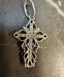 Vintage Orthodox sterling silver openwork twisted cross#114