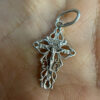 Vintage Orthodox sterling silver openwork twisted cross#114