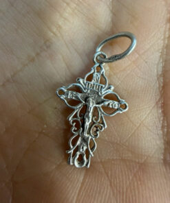 Vintage Orthodox sterling silver openwork twisted cross