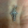 Vintage Orthodox sterling silver openwork twisted cross#114