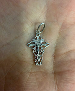 Vintage Orthodox sterling silver openwork twisted cross