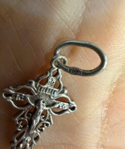 Vintage Orthodox sterling silver openwork twisted cross
