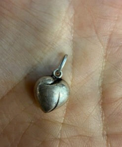 Vintage sterling silver heart pendant charm
