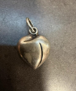 Vintage sterling silver heart pendant charm#114