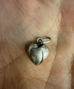 Vintage sterling silver heart pendant charm