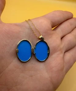 9 k gold oval locket pendant 925
