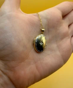 9 k gold oval locket pendant 925