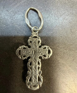 Religious Protective Silver Vintage Cross, 90s, Ukraine