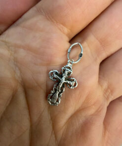 Religious Protective Silver Vintage Cross, 90s, Ukraine