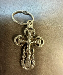 Religious Protective Silver Vintage Cross, 90s, Ukraine