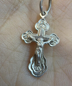 Vintage sterling silver cross pendant#52