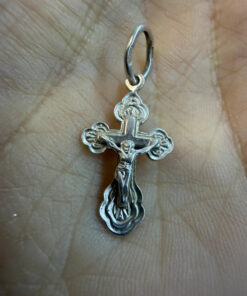 Vintage sterling silver cross pendant#52