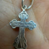 Vintage sterling silver cross pendant#52