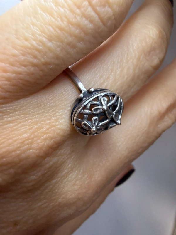 Vintage Soviet silver ring (875 silver), size R #12