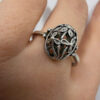 Vintage Soviet silver ring (875 silver), size R #12
