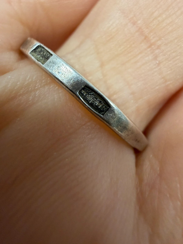 Vintage Soviet silver ring (875 silver), size R #12
