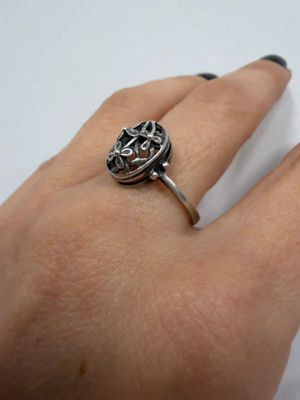 Vintage Soviet silver ring (875 silver), size R #12