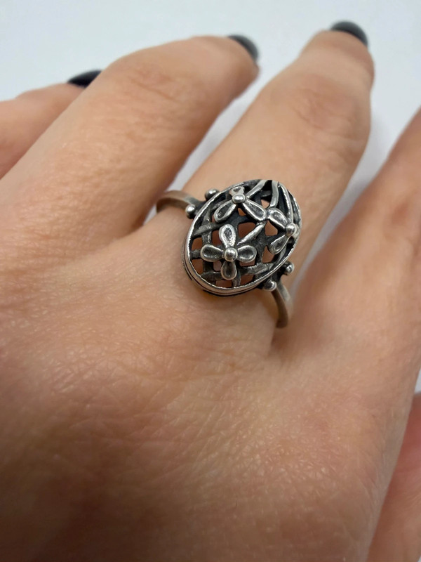 Vintage Soviet silver ring (875 silver), size R #12